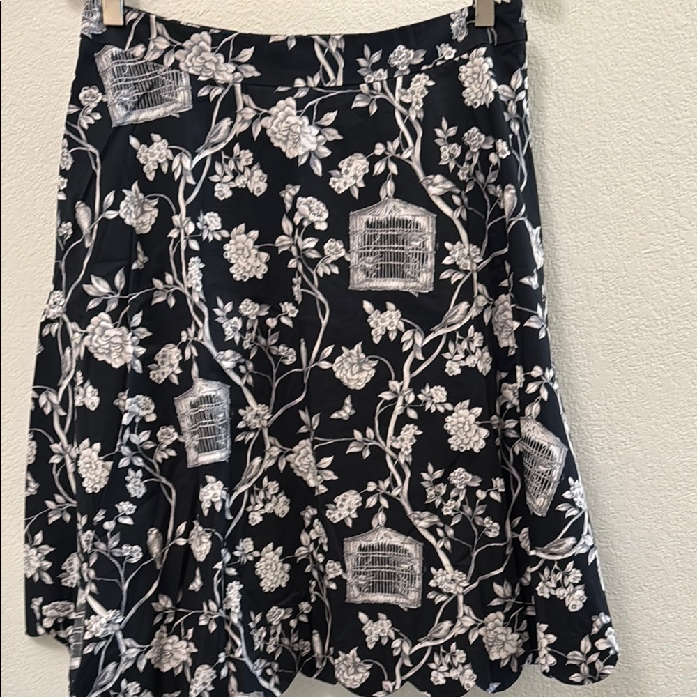 Talbots Black and Gray Knee-Length A-Line Skirt